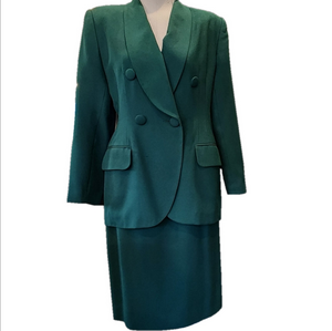 PRESTON & YORK Elegant DEEP GREEN SUIT JACKET/SKIRT